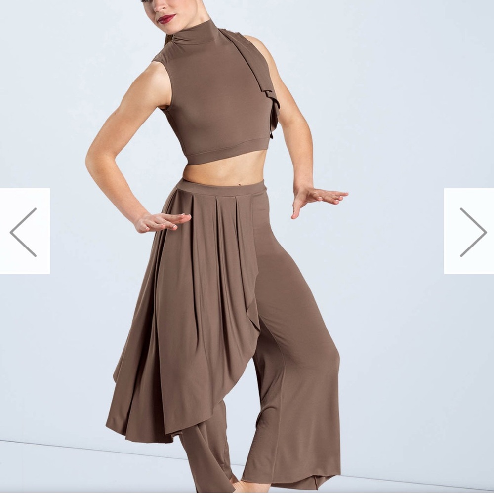 Weissman Atmosphere Brown Costume top A-XS bottom A-S with chain headdress